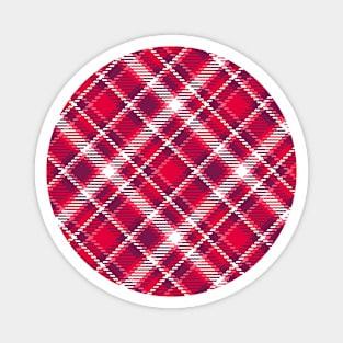 Retro Valentine's tartan pink burgundy pattern Magnet